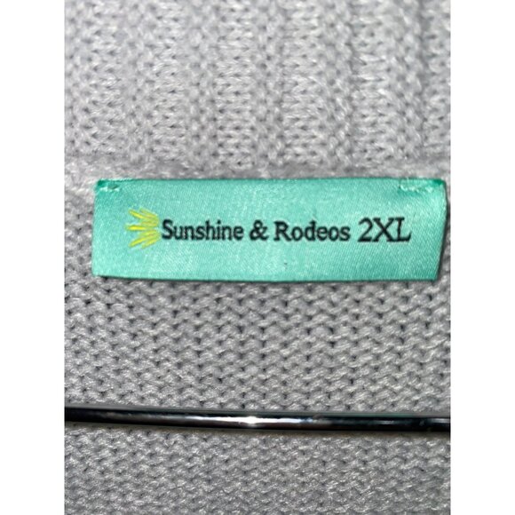 New Colorblock Long Cardigan With Fringe & Star Detail Button Closure Sunshine & - Picture 7 of 12